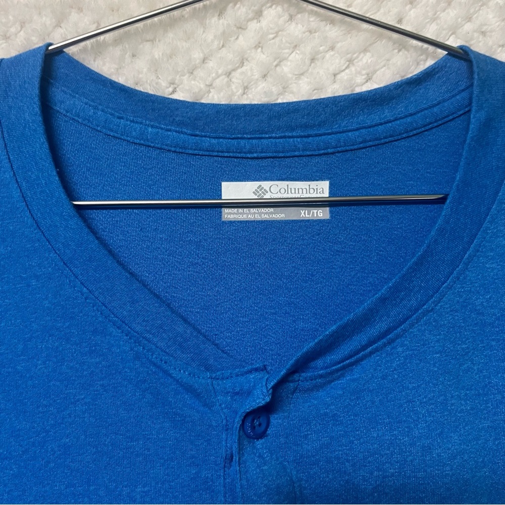 Mens Columbia Short Sleeve Tee Shirt Omni Wick Buttons Loghtweight Blend Sz XL - Picture 2 of 6
